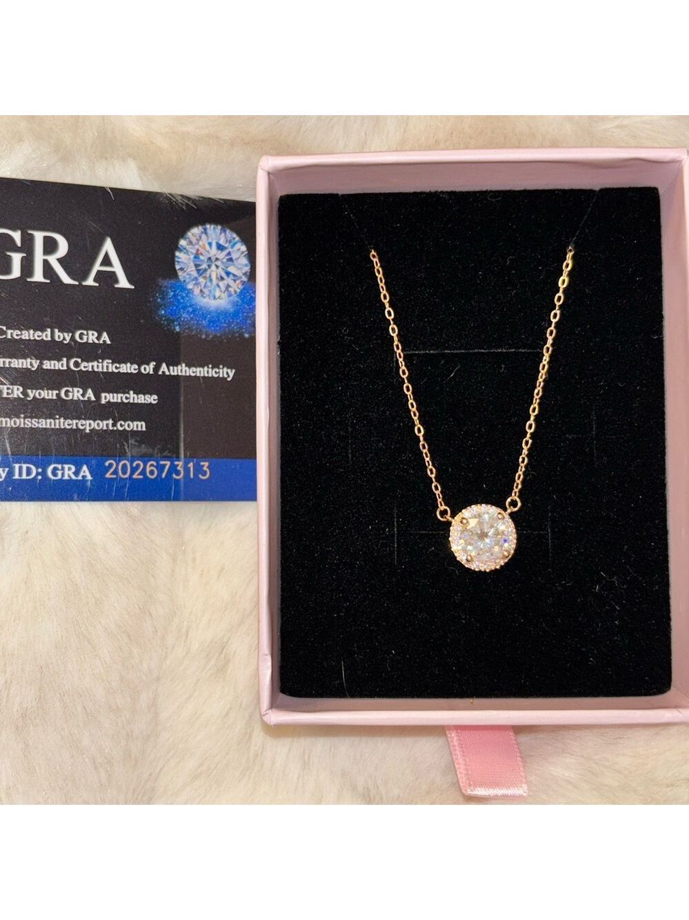 Beautiful Gold Plated 2ct Moissanite Diamond 925 Silver Necklace